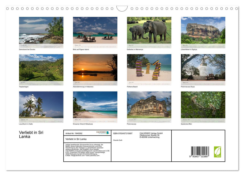 Verliebt in Sri Lanka (CALVENDO Wandkalender 2026)