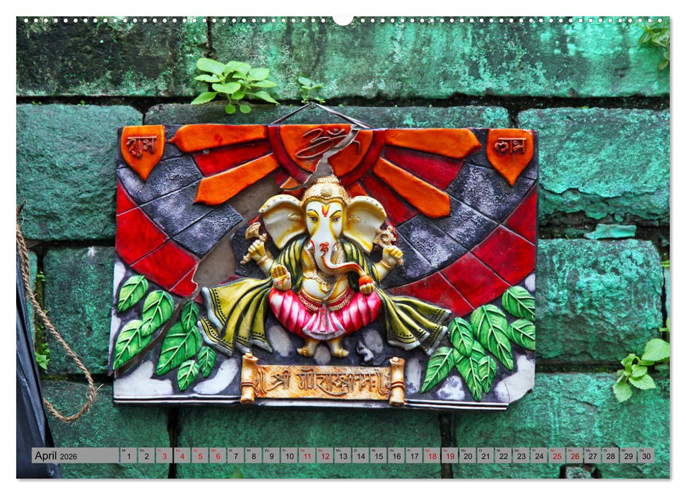 Typisch Indien - Ganesha der Elefantengott (CALVENDO Premium Wandkalender 2026)