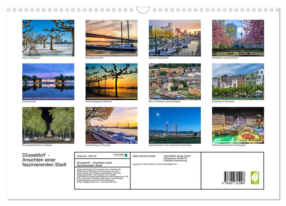 Düsseldorf - Ansichten einer faszinierenden Stadt (CALVENDO Wandkalender 2026)