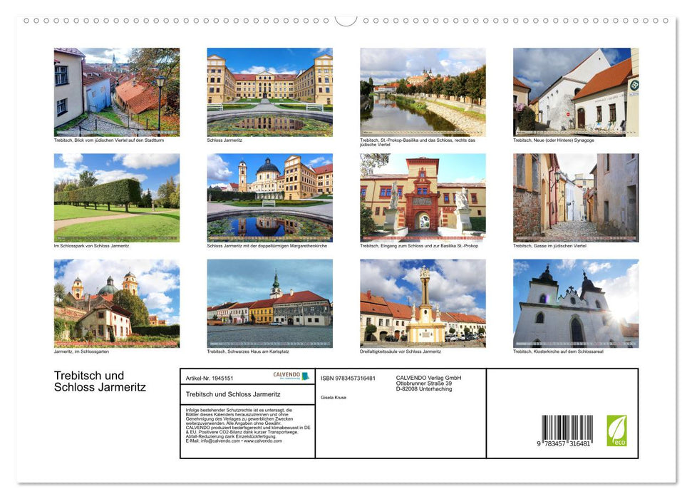 Trebitsch und Schloss Jarmeritz (CALVENDO Premium Wandkalender 2026)