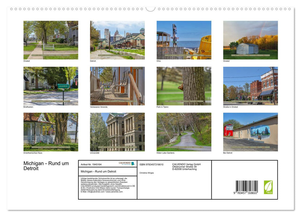 Michigan - Rund um Detroit (CALVENDO Premium Wandkalender 2026)