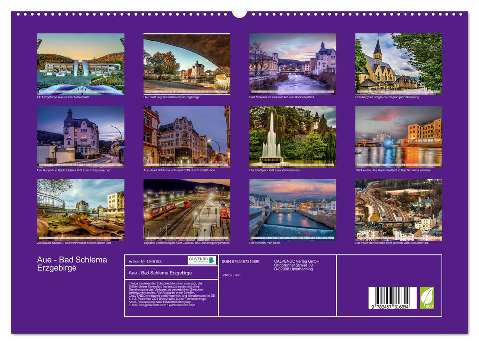 Aue - Bad Schlema Erzgebirge (CALVENDO Premium Wandkalender 2026)