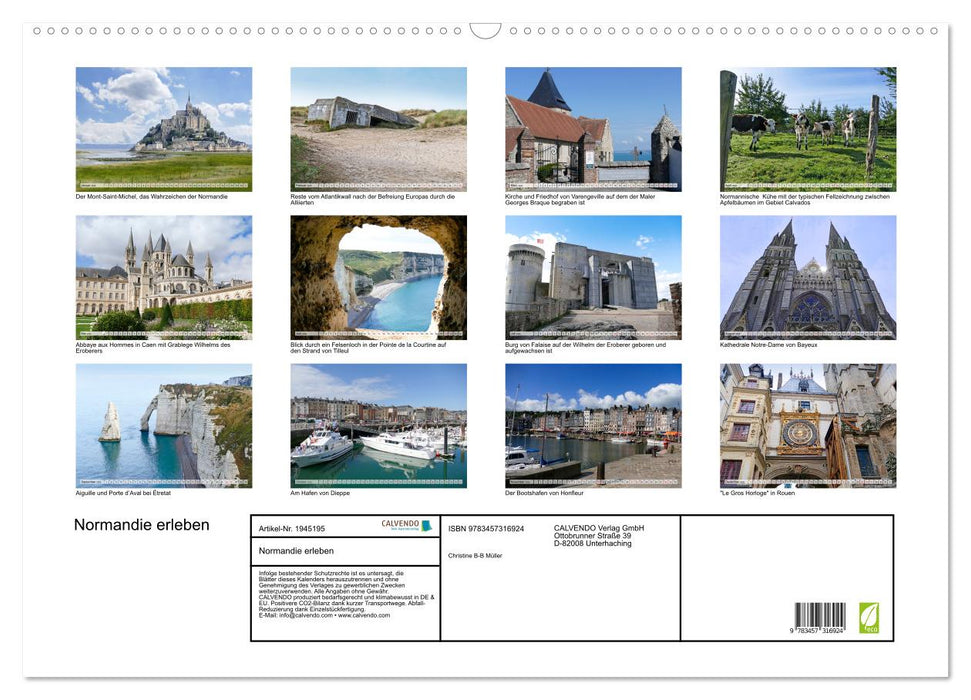 Normandie erleben (CALVENDO Wandkalender 2026)