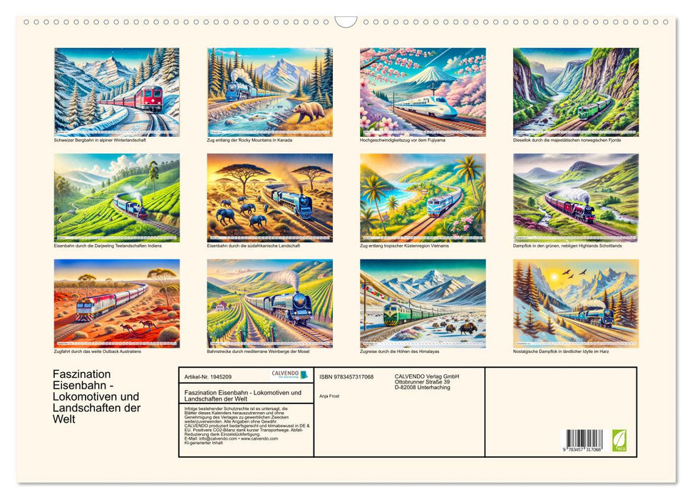 Faszination Eisenbahn - Lokomotiven und Landschaften der Welt (CALVENDO Wandkalender 2026)