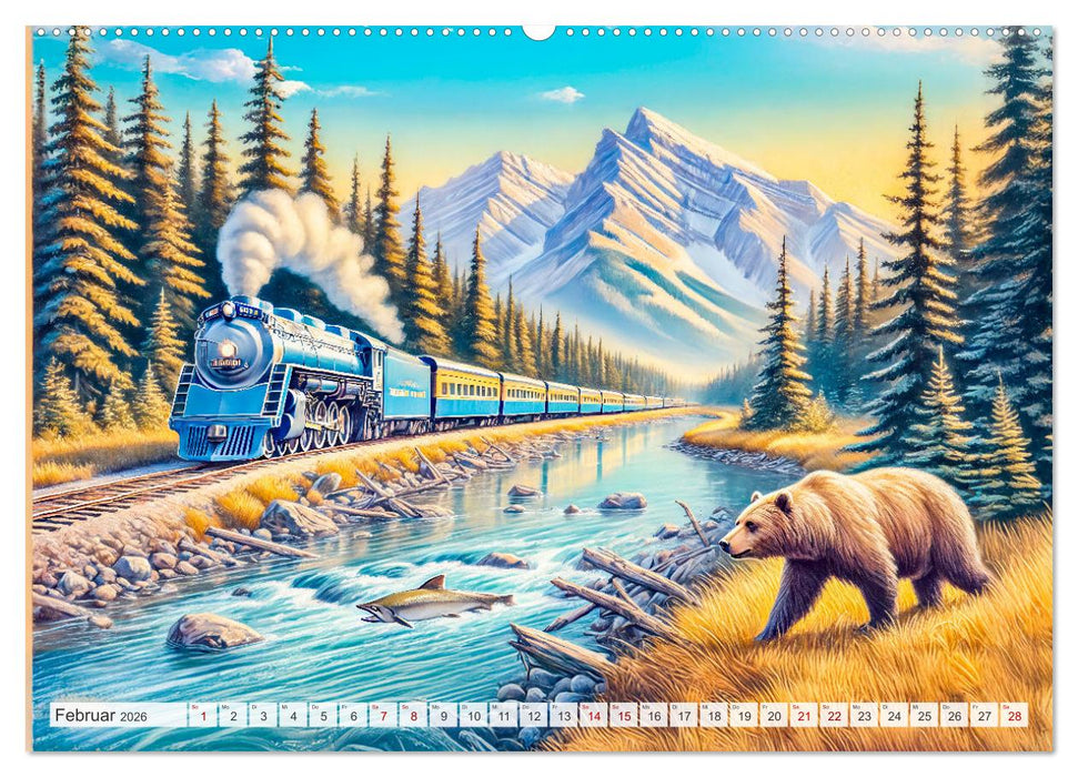 Faszination Eisenbahn - Lokomotiven und Landschaften der Welt (CALVENDO Wandkalender 2026)