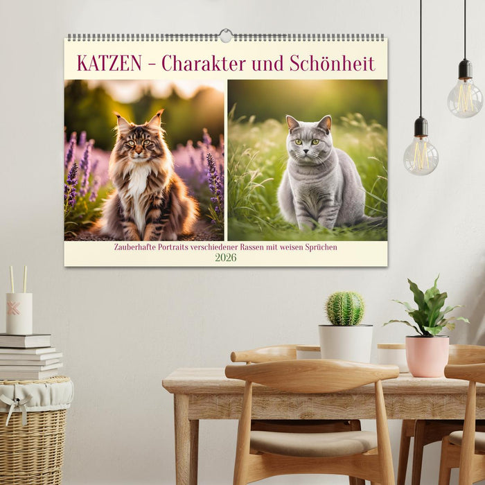 Katzen - Charakter und Schönheit (CALVENDO Wandkalender 2026)