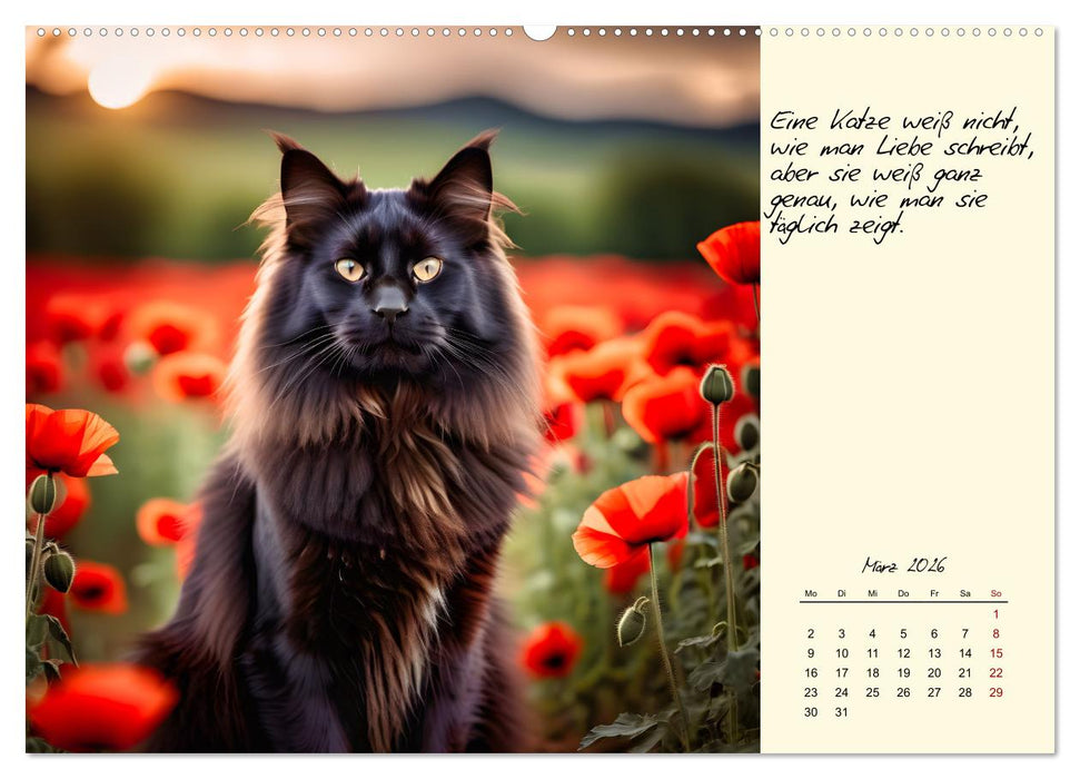 Katzen - Charakter und Schönheit (CALVENDO Wandkalender 2026)