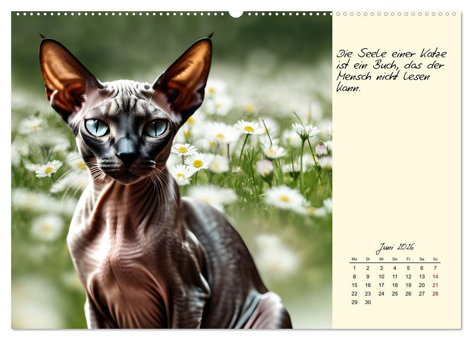 Katzen - Charakter und Schönheit (CALVENDO Wandkalender 2026)