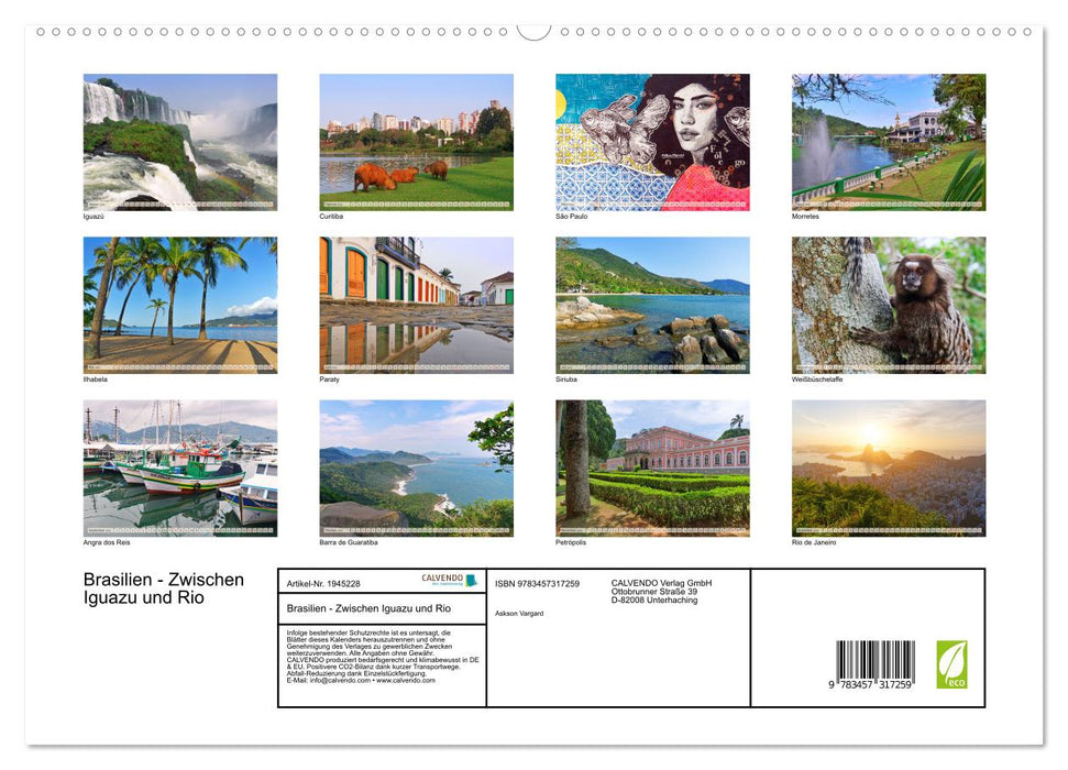 Brasilien - Zwischen Iguazu und Rio (CALVENDO Premium Wandkalender 2026)