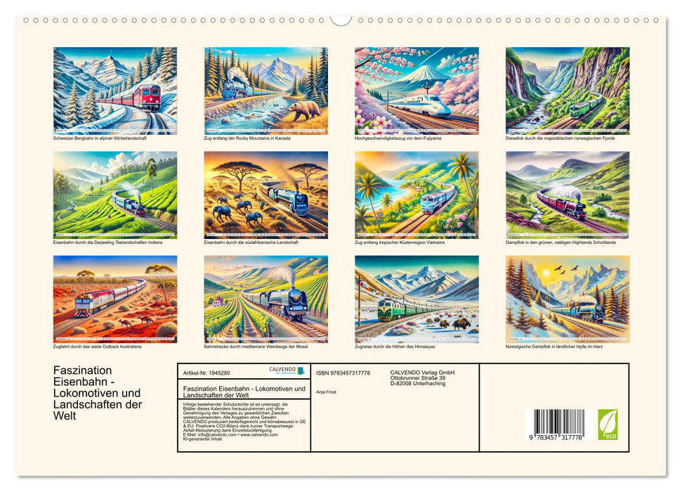 Faszination Eisenbahn - Lokomotiven und Landschaften der Welt (CALVENDO Premium Wandkalender 2026)