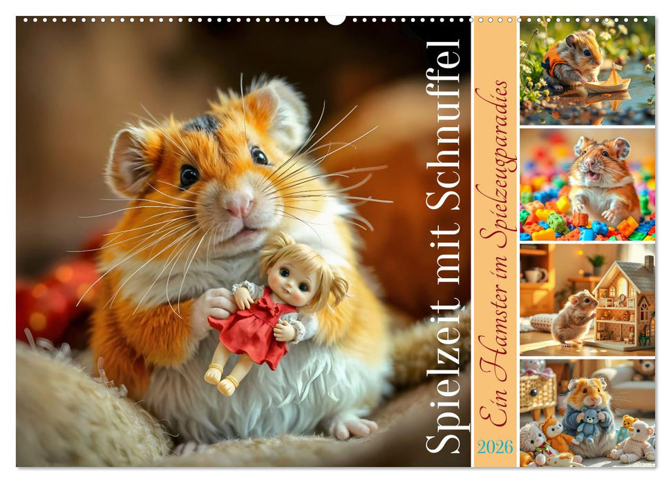 Spielzeit mit Schnuffel - Ein Hamster im Spielzeugparadies (CALVENDO Wandkalender 2026)