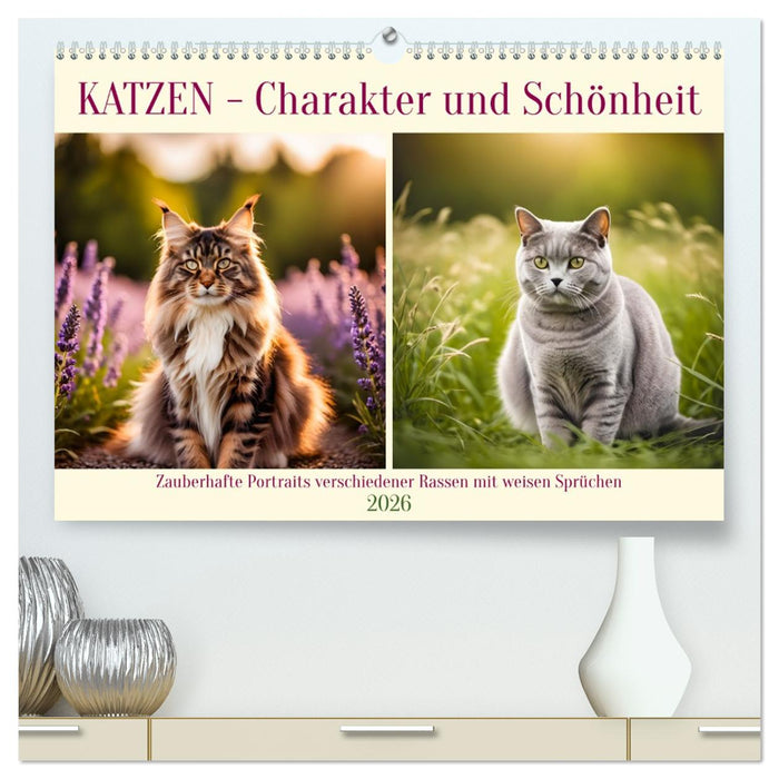 Katzen - Charakter und Schönheit (CALVENDO Premium Wandkalender 2026)
