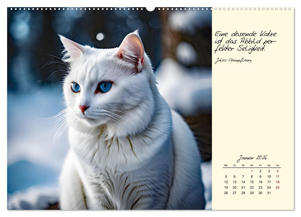 Katzen - Charakter und Schönheit (CALVENDO Premium Wandkalender 2026)