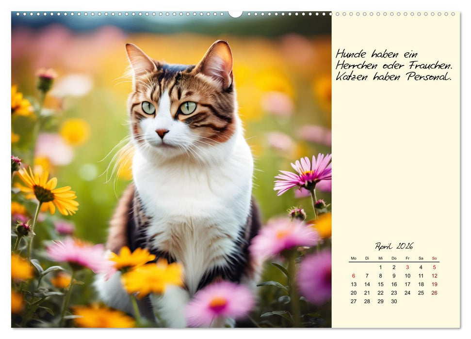Katzen - Charakter und Schönheit (CALVENDO Premium Wandkalender 2026)