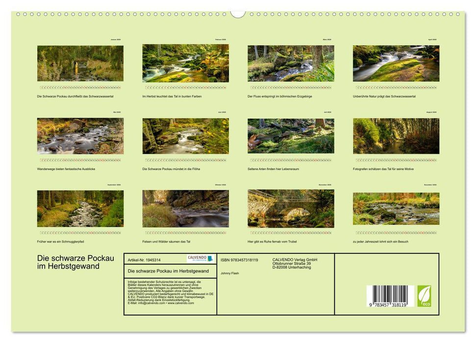 Die schwarze Pockau im Herbstgewand (CALVENDO Premium Wandkalender 2026)