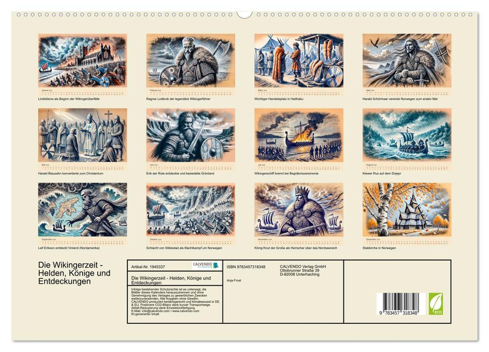 Die Wikingerzeit - Helden, Könige und Entdeckungen (CALVENDO Premium Wandkalender 2026)