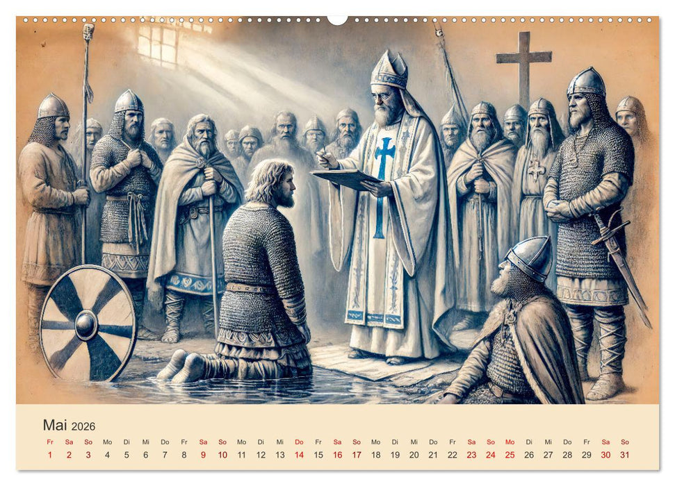 Die Wikingerzeit - Helden, Könige und Entdeckungen (CALVENDO Premium Wandkalender 2026)