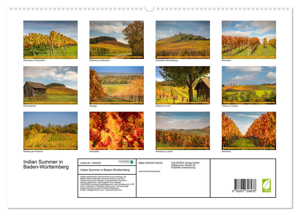 Indian Summer in Baden-Württemberg (CALVENDO Premium Wandkalender 2026)