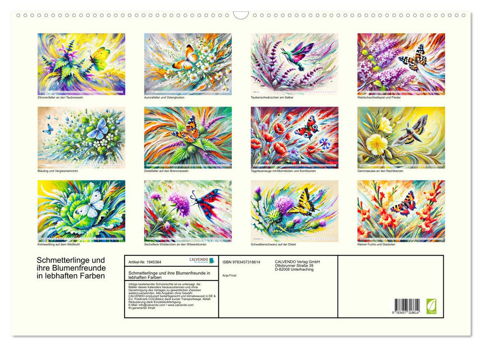 Schmetterlinge und ihre Blumenfreunde in lebhaften Farben (CALVENDO Wandkalender 2026)