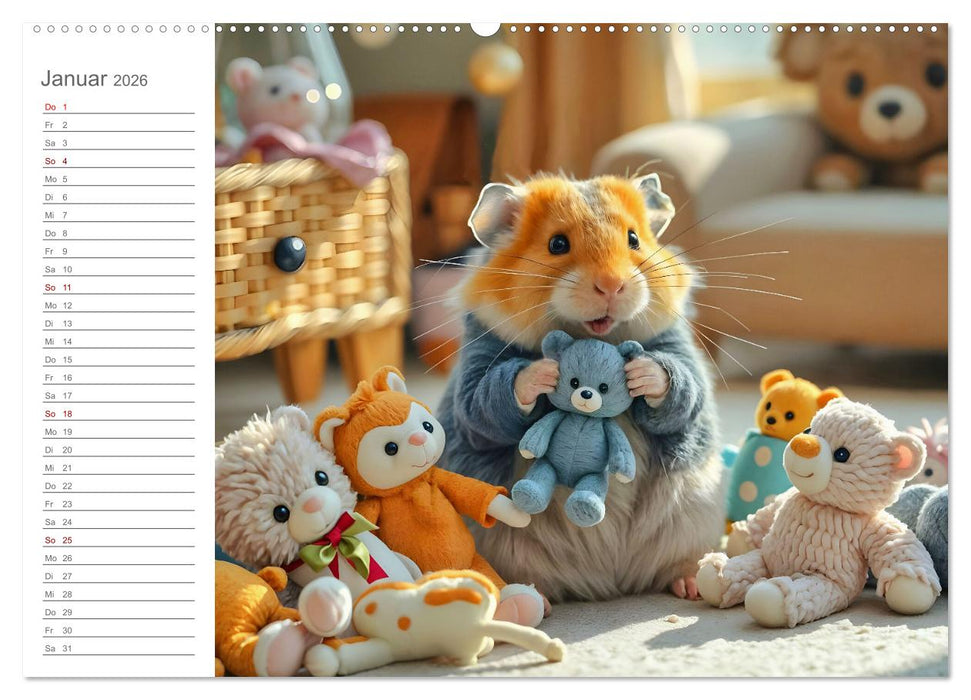 Spielzeit mit Schnuffel - Ein Hamster im Spielzeugparadies (CALVENDO Premium Wandkalender 2026)
