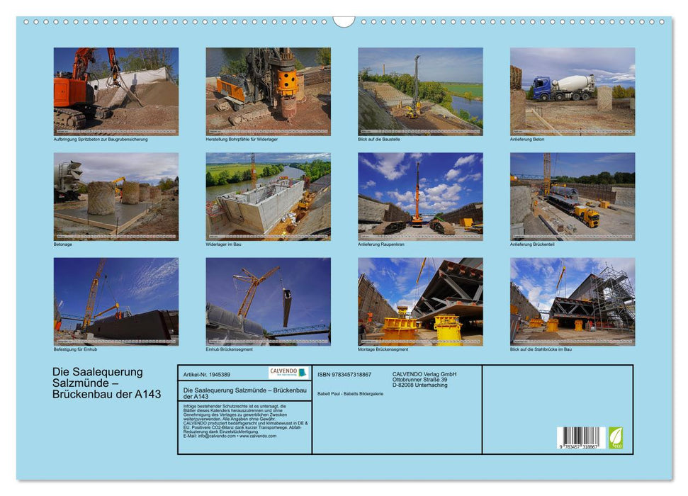 Die Saalequerung Salzmünde – Brückenbau der A143 (CALVENDO Wandkalender 2026)