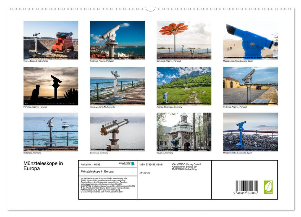 Münzteleskope in Europa (CALVENDO Premium Wandkalender 2026)