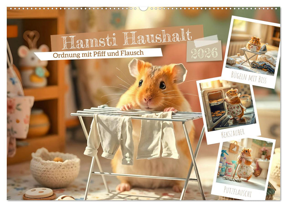 Hamsti Haushalt - Ordnung mit Pfiff und Flausch (CALVENDO Wandkalender 2026)