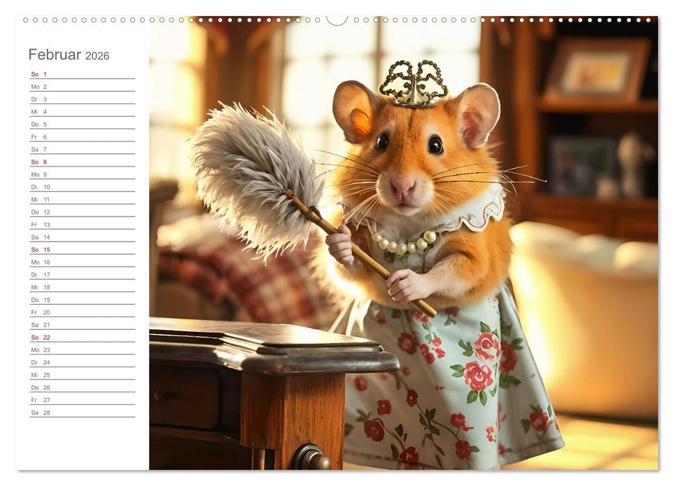 Hamsti Haushalt - Ordnung mit Pfiff und Flausch (CALVENDO Wandkalender 2026)