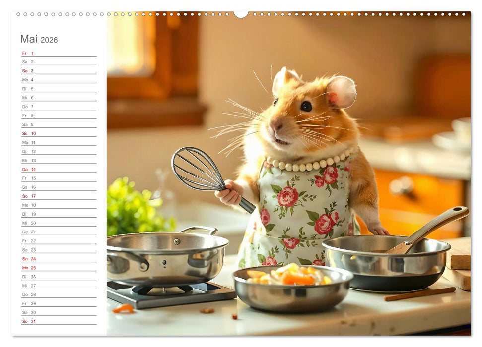 Hamsti Haushalt - Ordnung mit Pfiff und Flausch (CALVENDO Wandkalender 2026)