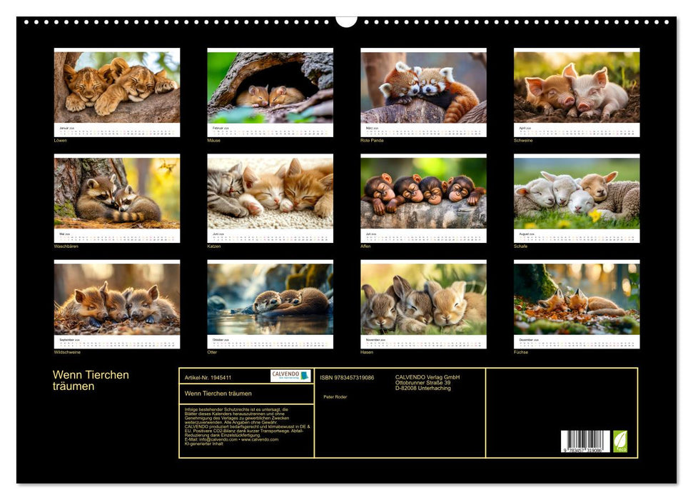 Wenn Tierchen träumen (CALVENDO Wandkalender 2026)