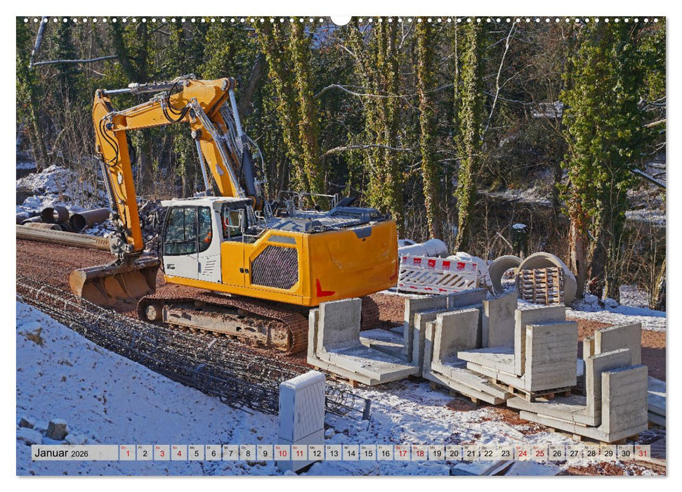 Bagger im Einsatz (CALVENDO Wandkalender 2026)