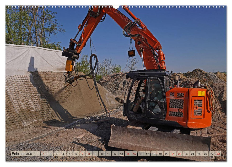 Bagger im Einsatz (CALVENDO Wandkalender 2026)