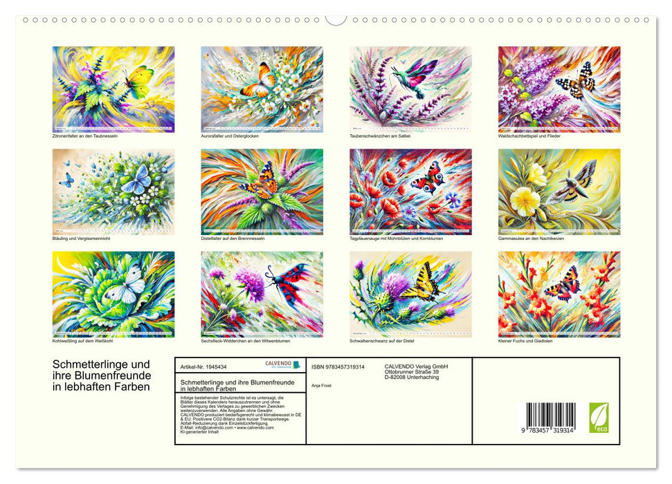 Schmetterlinge und ihre Blumenfreunde in lebhaften Farben (CALVENDO Premium Wandkalender 2026)