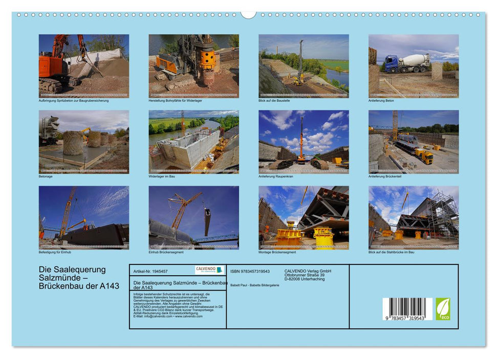 Die Saalequerung Salzmünde – Brückenbau der A143 (CALVENDO Premium Wandkalender 2026)
