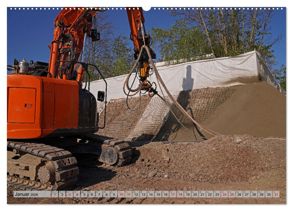 Die Saalequerung Salzmünde – Brückenbau der A143 (CALVENDO Premium Wandkalender 2026)