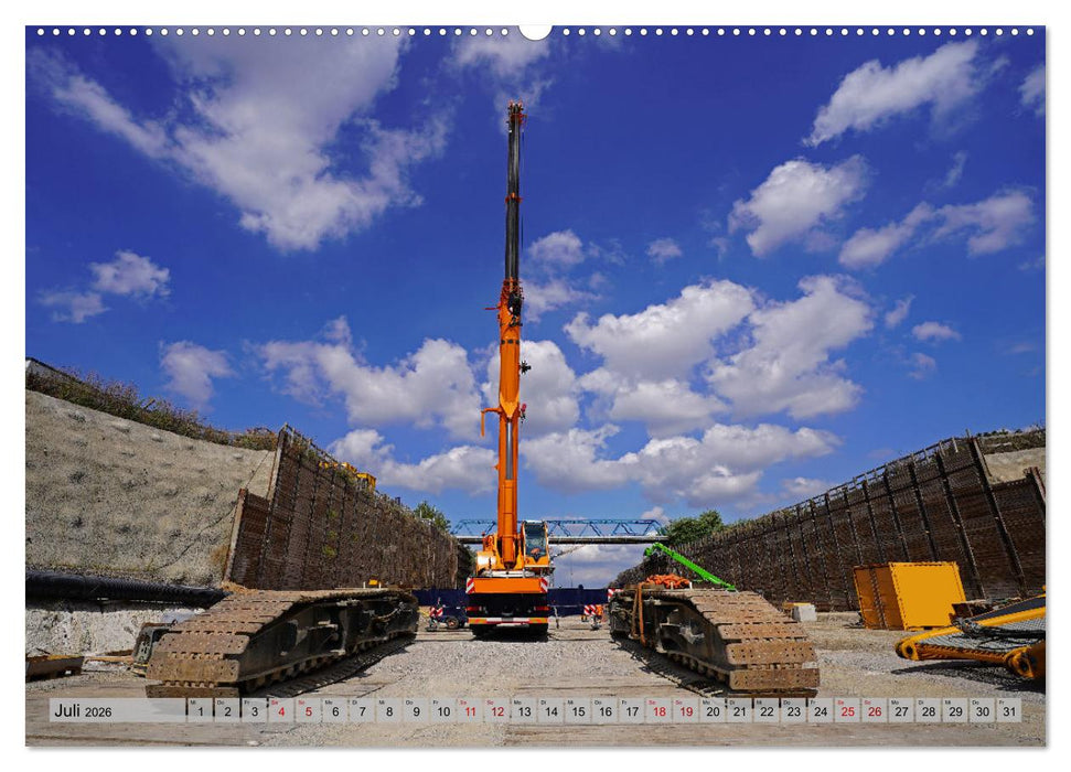 Die Saalequerung Salzmünde – Brückenbau der A143 (CALVENDO Premium Wandkalender 2026)