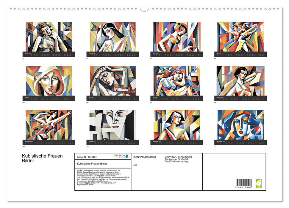Kubistische Frauen Bilder (CALVENDO Wandkalender 2026)