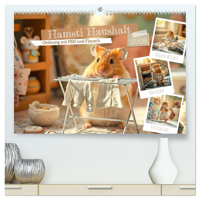 Hamsti Haushalt - Ordnung mit Pfiff und Flausch (CALVENDO Premium Wandkalender 2026)