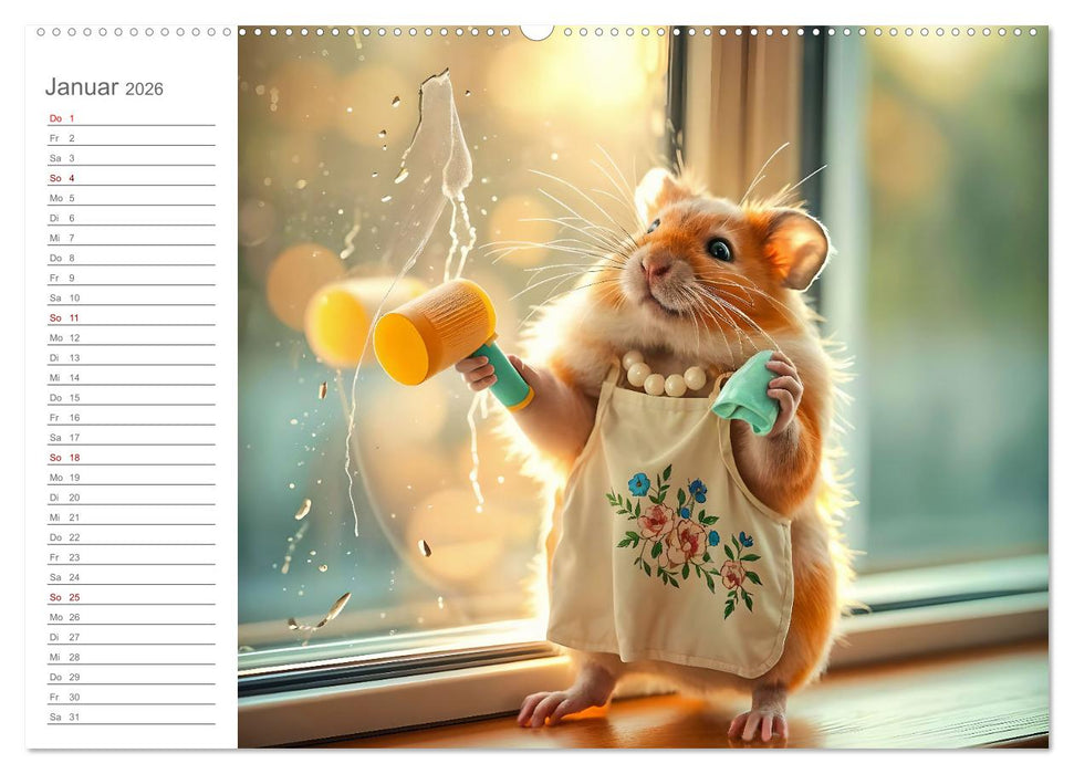 Hamsti Haushalt - Ordnung mit Pfiff und Flausch (CALVENDO Premium Wandkalender 2026)