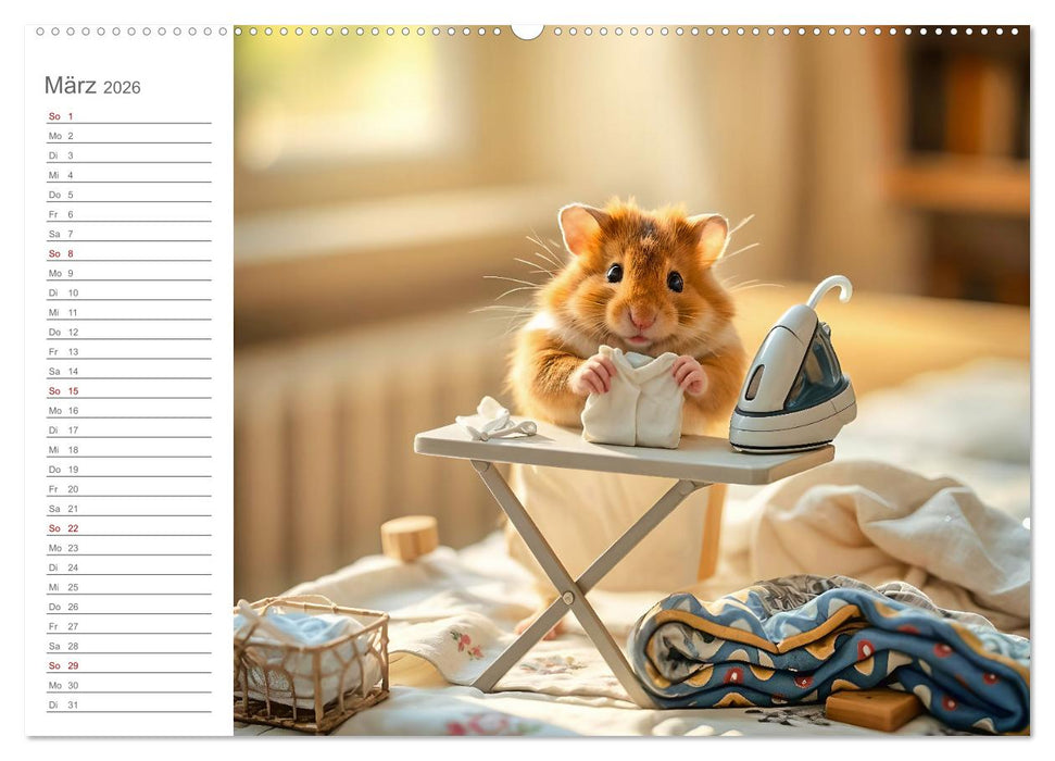 Hamsti Haushalt - Ordnung mit Pfiff und Flausch (CALVENDO Premium Wandkalender 2026)