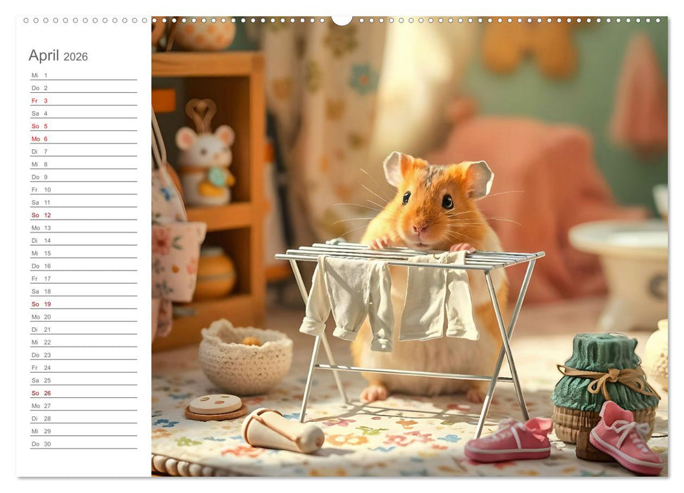 Hamsti Haushalt - Ordnung mit Pfiff und Flausch (CALVENDO Premium Wandkalender 2026)