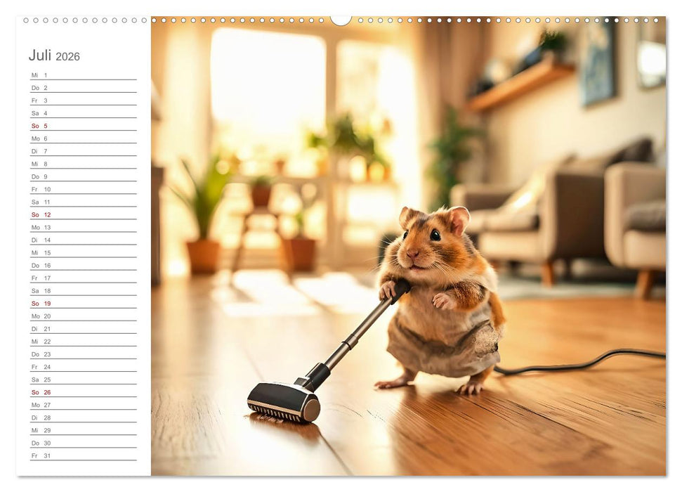 Hamsti Haushalt - Ordnung mit Pfiff und Flausch (CALVENDO Premium Wandkalender 2026)