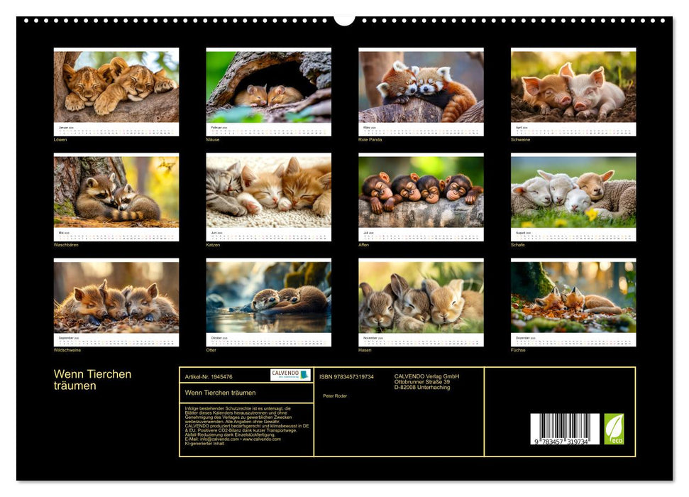 Wenn Tierchen träumen (CALVENDO Premium Wandkalender 2026)