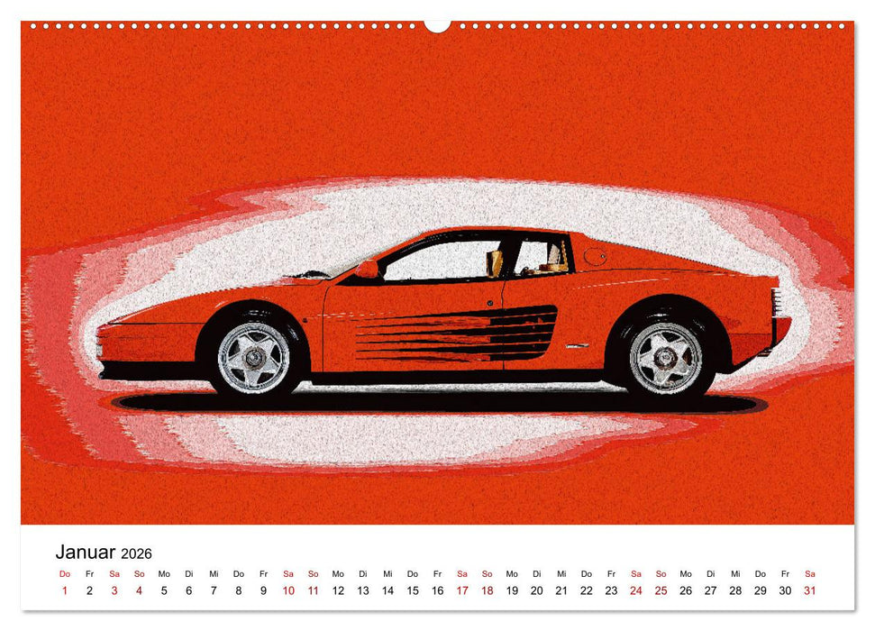 Car Art Edition Sportwagenlegenden (CALVENDO Wandkalender 2026)