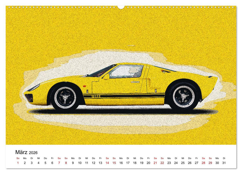 Car Art Edition Sportwagenlegenden (CALVENDO Wandkalender 2026)