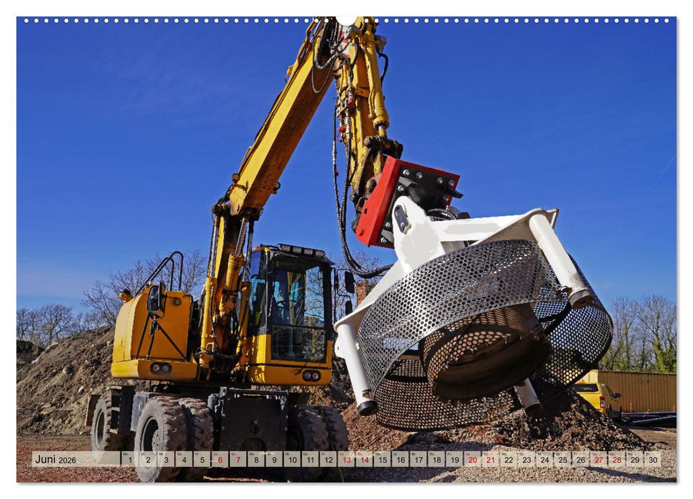 Bagger im Einsatz (CALVENDO Premium Wandkalender 2026)