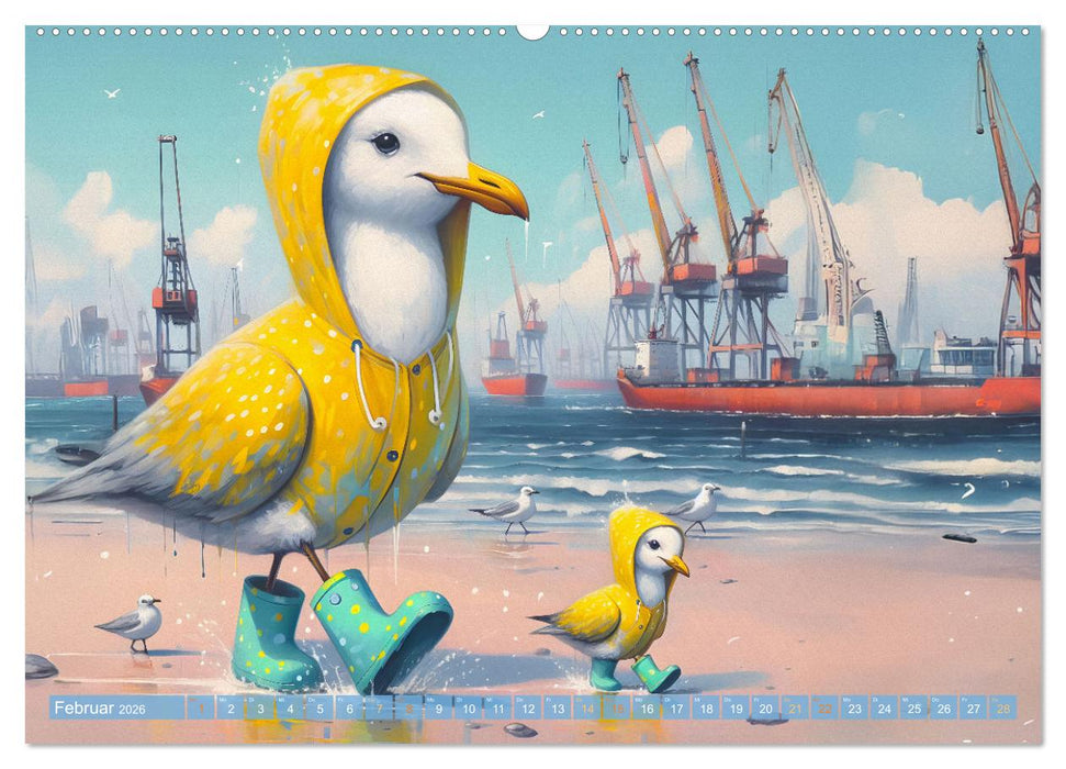 Die Möwe Emma in Hamburg (CALVENDO Premium Wandkalender 2026)