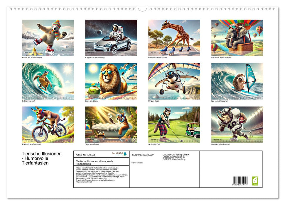 Tierische Illusionen - Humorvolle Tierfantasien (CALVENDO Wandkalender 2026)