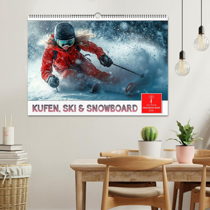 Kufen, Ski & Snowboard (CALVENDO Wandkalender 2026)