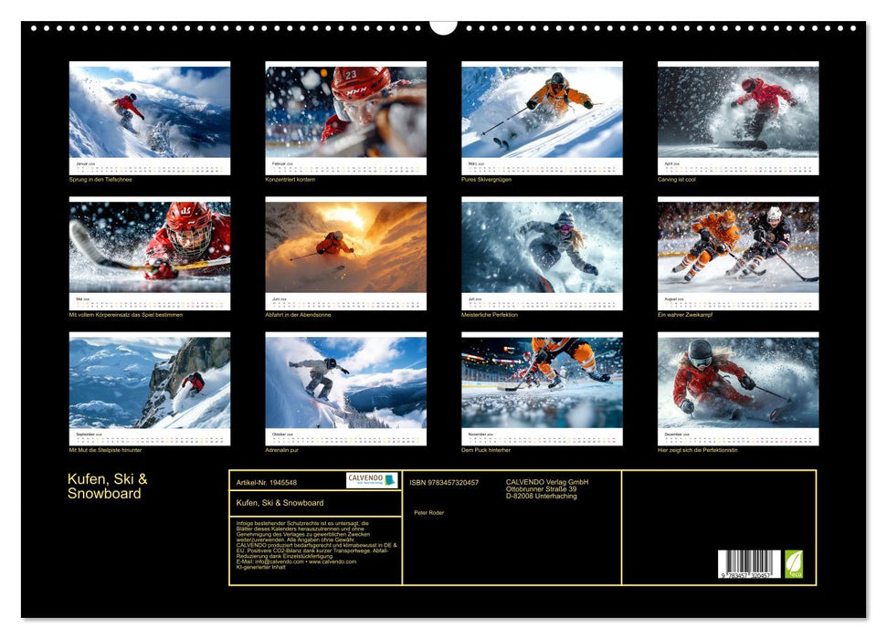 Kufen, Ski & Snowboard (CALVENDO Wandkalender 2026)